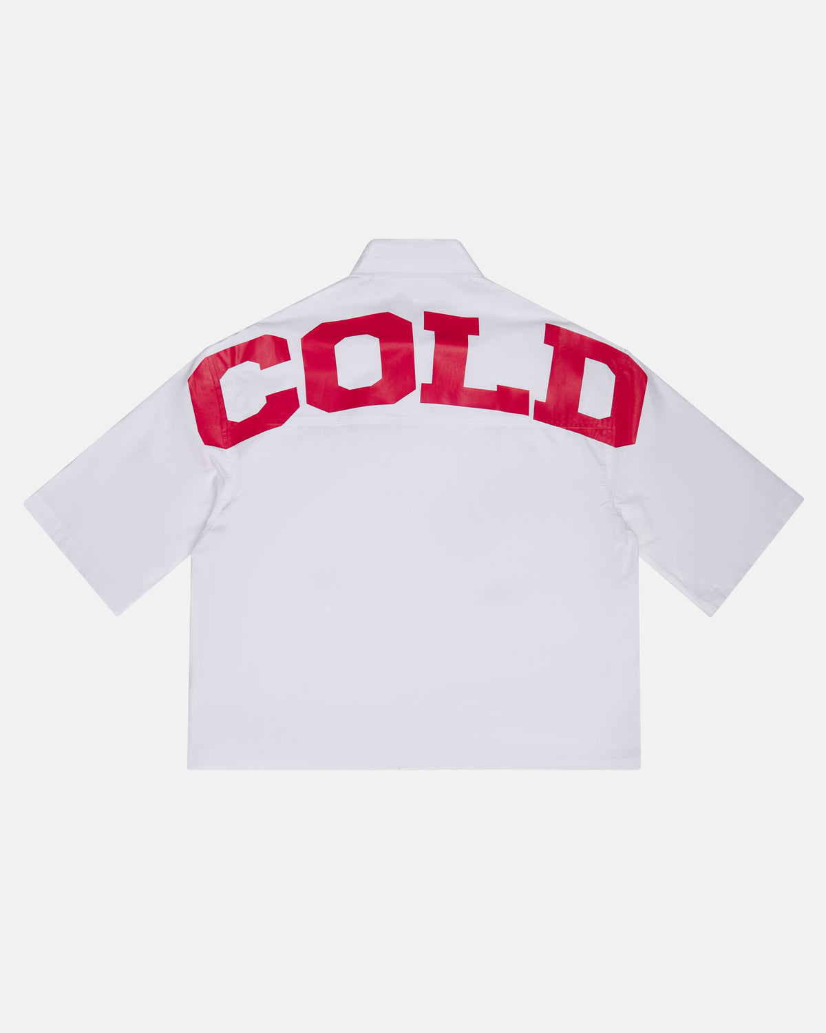SWEDEN SHIRT WHITE - white short sleeve shirt, back view - Cold Culture #packshot