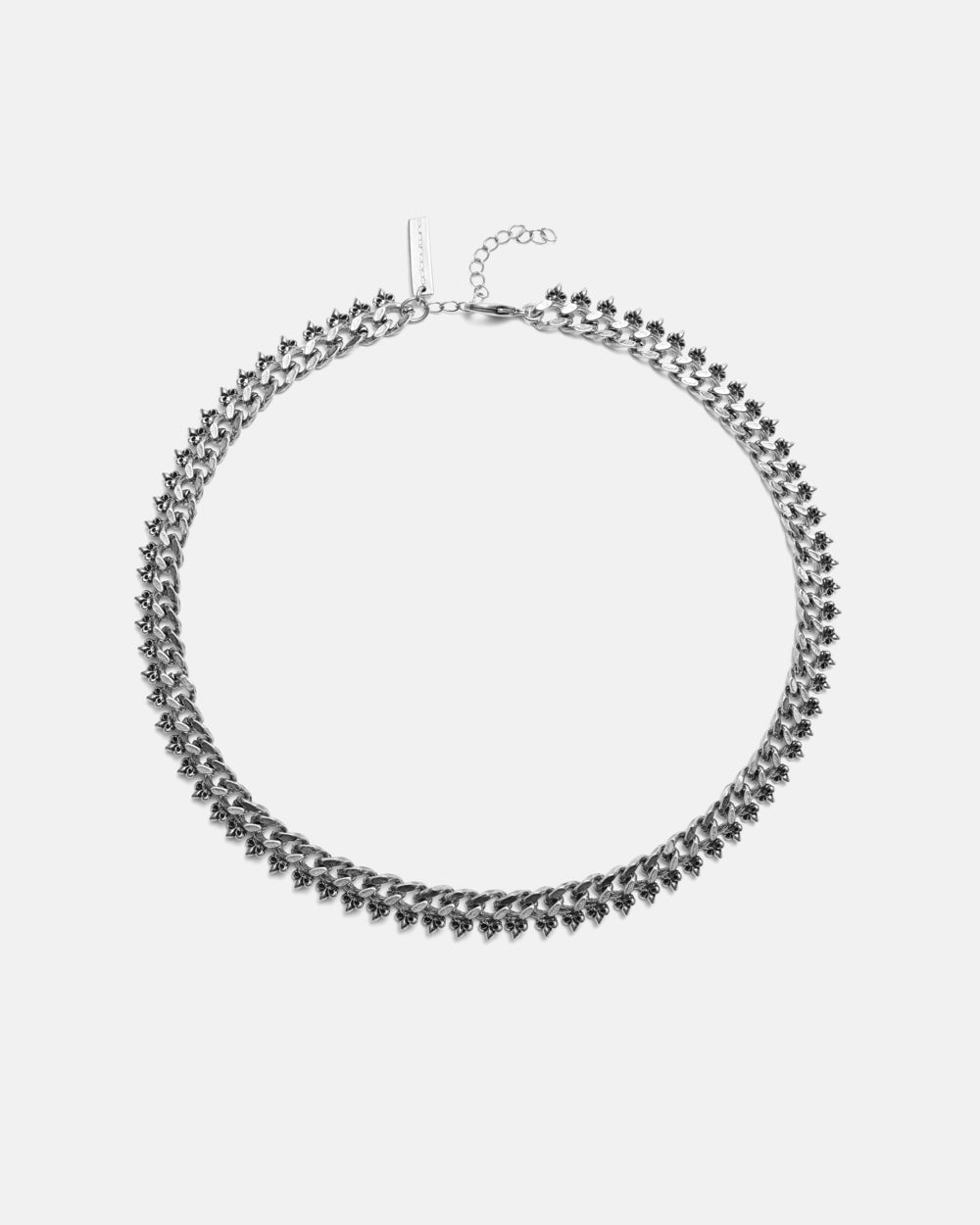 ROYAL NECKLACE SILVER - silver chunky chain necklace, front view - Cold Culture #packshot