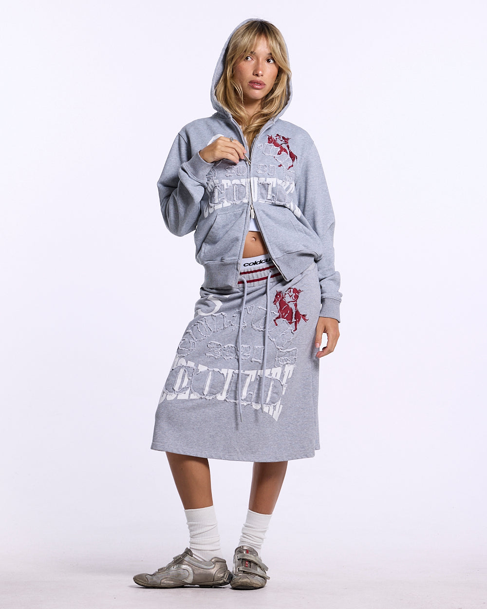 SWING ZIP HOODIE HEATHER GREY - Cold Culture #woman
