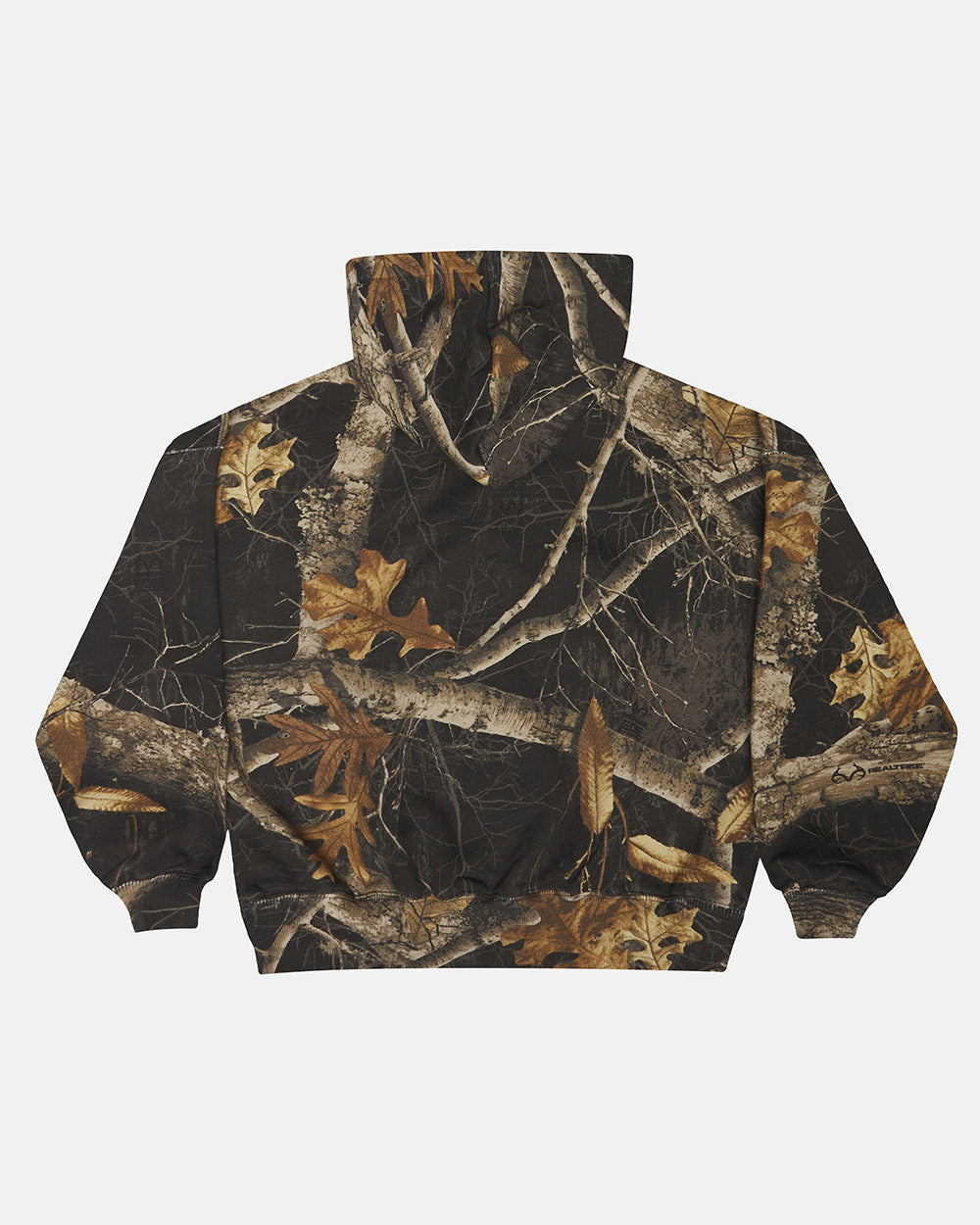 ZIP HOODIE REALTREE BLACK - black camo zip-up hoodie, back view - Cold Culture #packshot