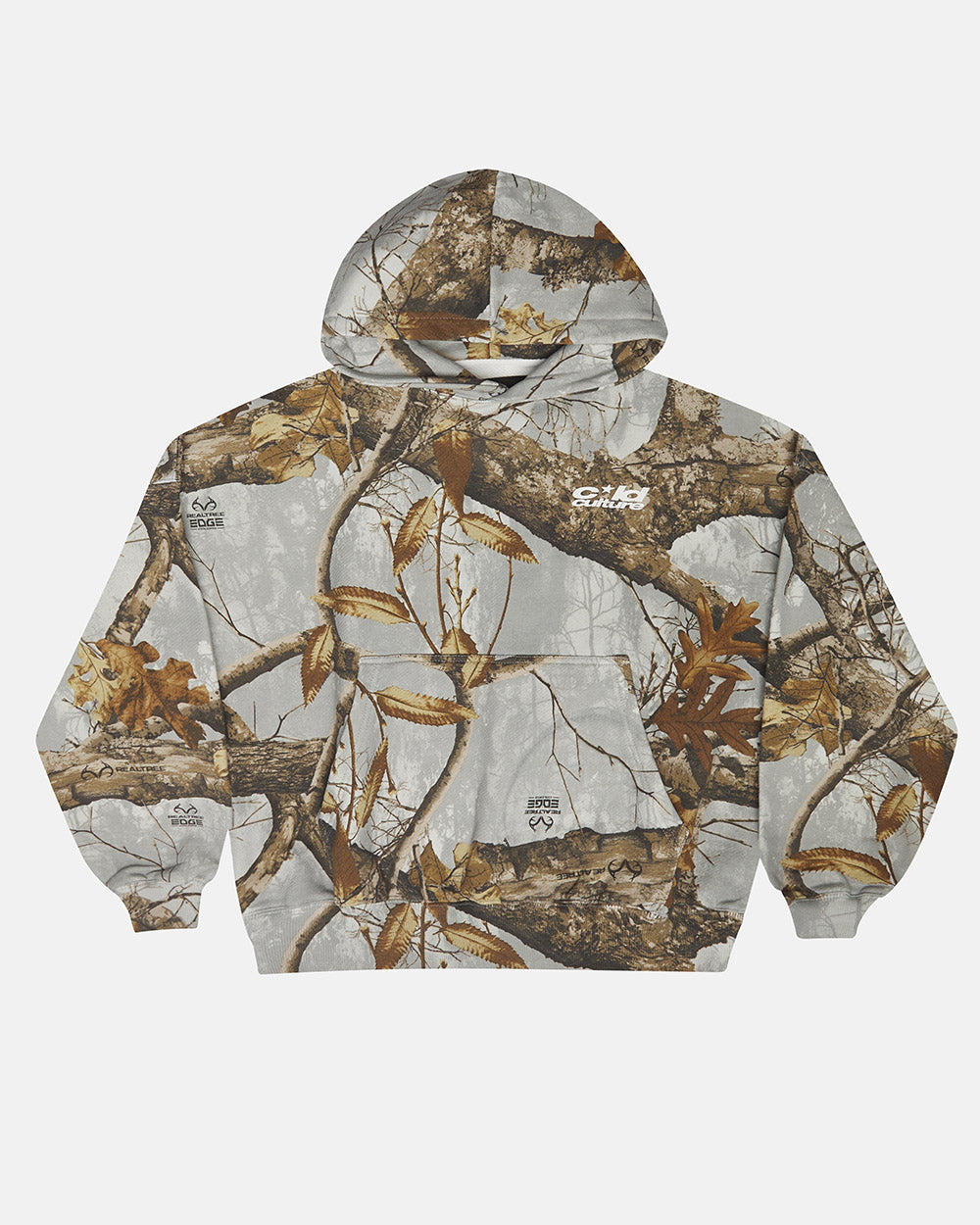 HOODIE REALTREE ARTIC - grey camo hoodie, front view - Cold Culture #packshot