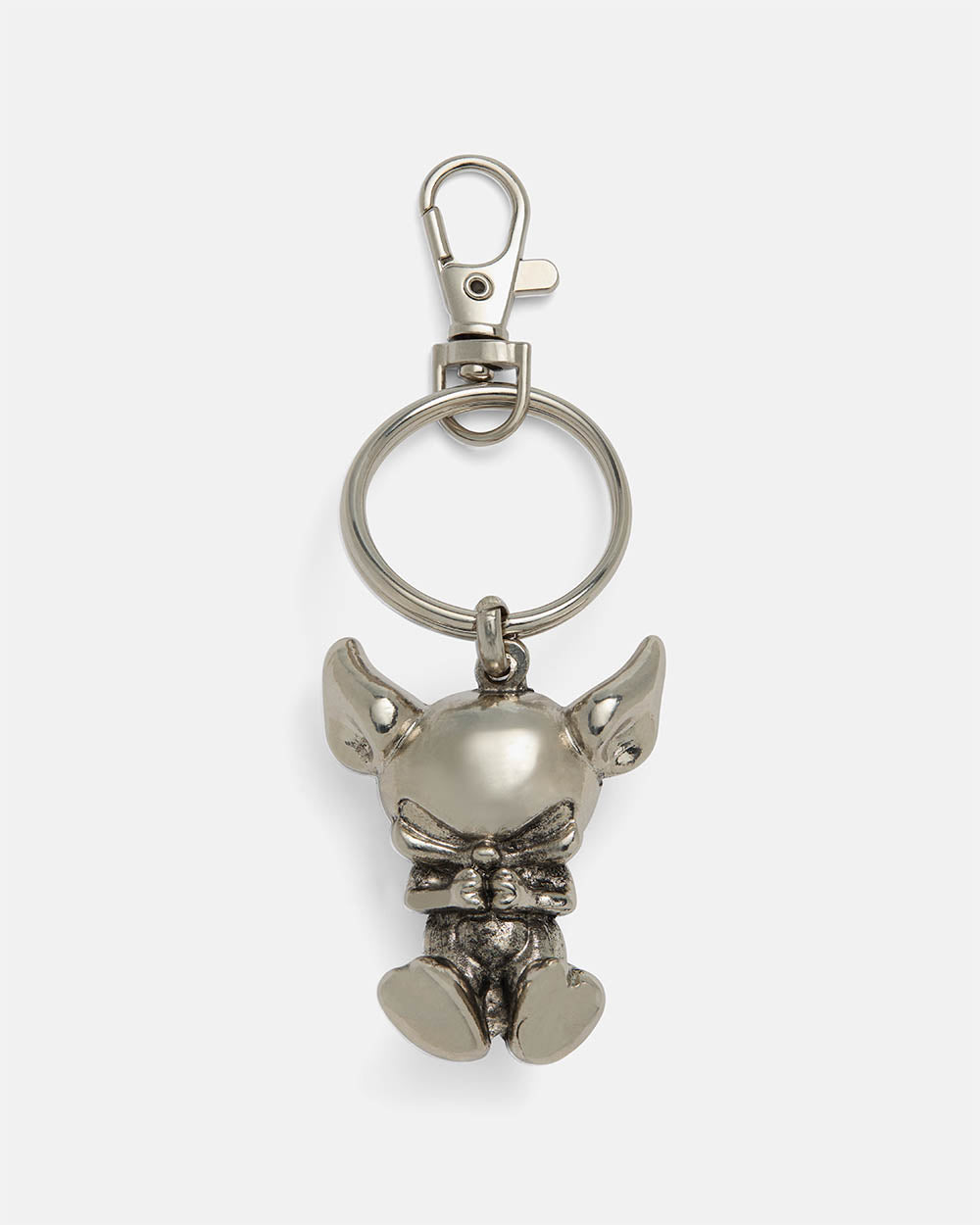 KEVIL METAL KEYCHAIN - silver metal character keychain, front view - Cold Culture #packshot