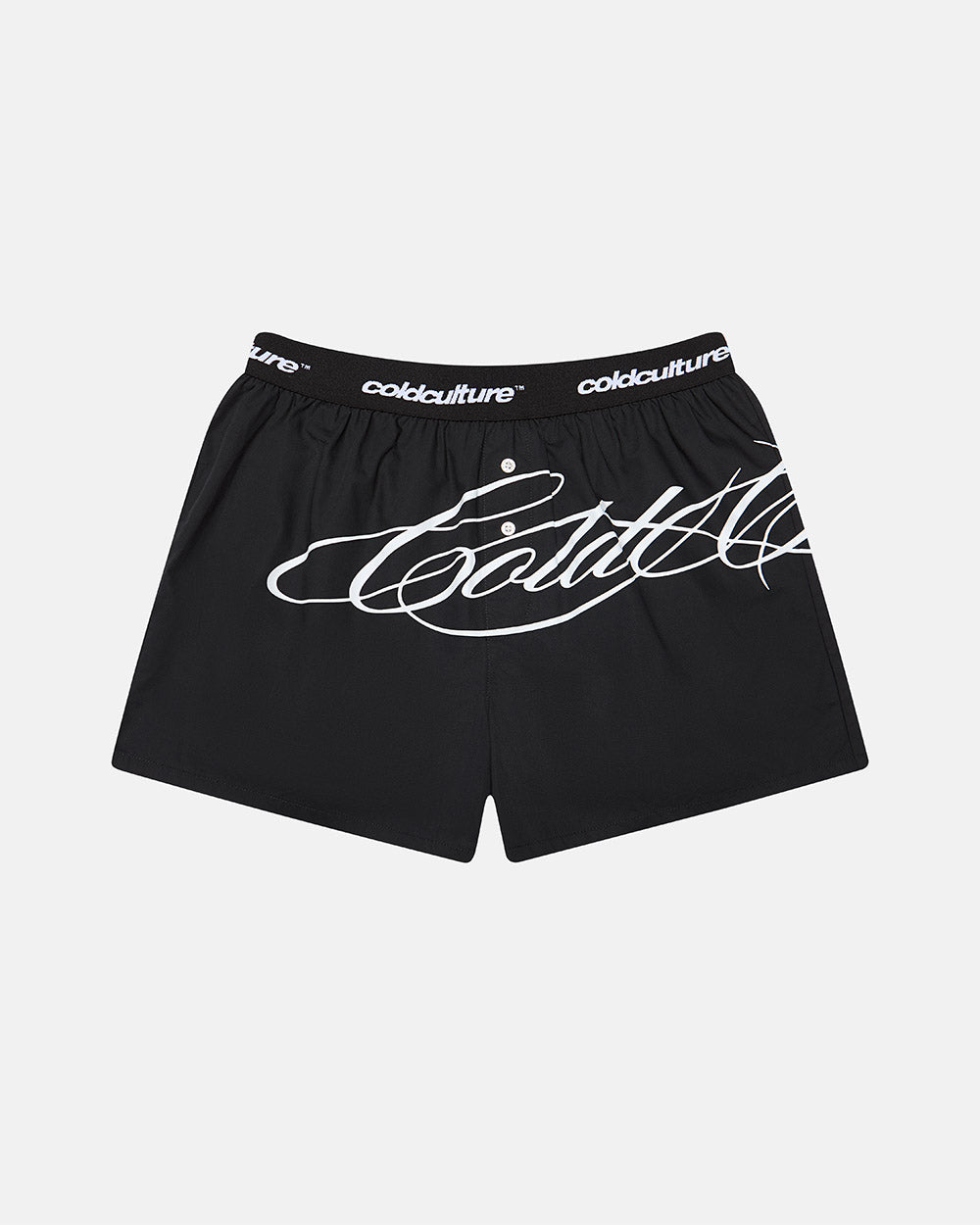 SCRIPT BOXERS PACK RED/ BLACK - red and black script print boxers, front view - Cold Culture #packshot