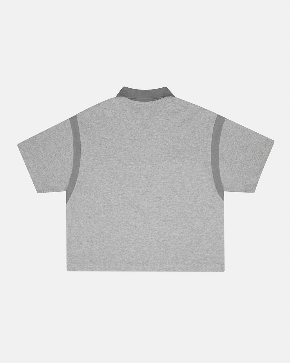 RAW CITY POLO GREY - heather grey polo shirt, back view - Cold Culture #packshot