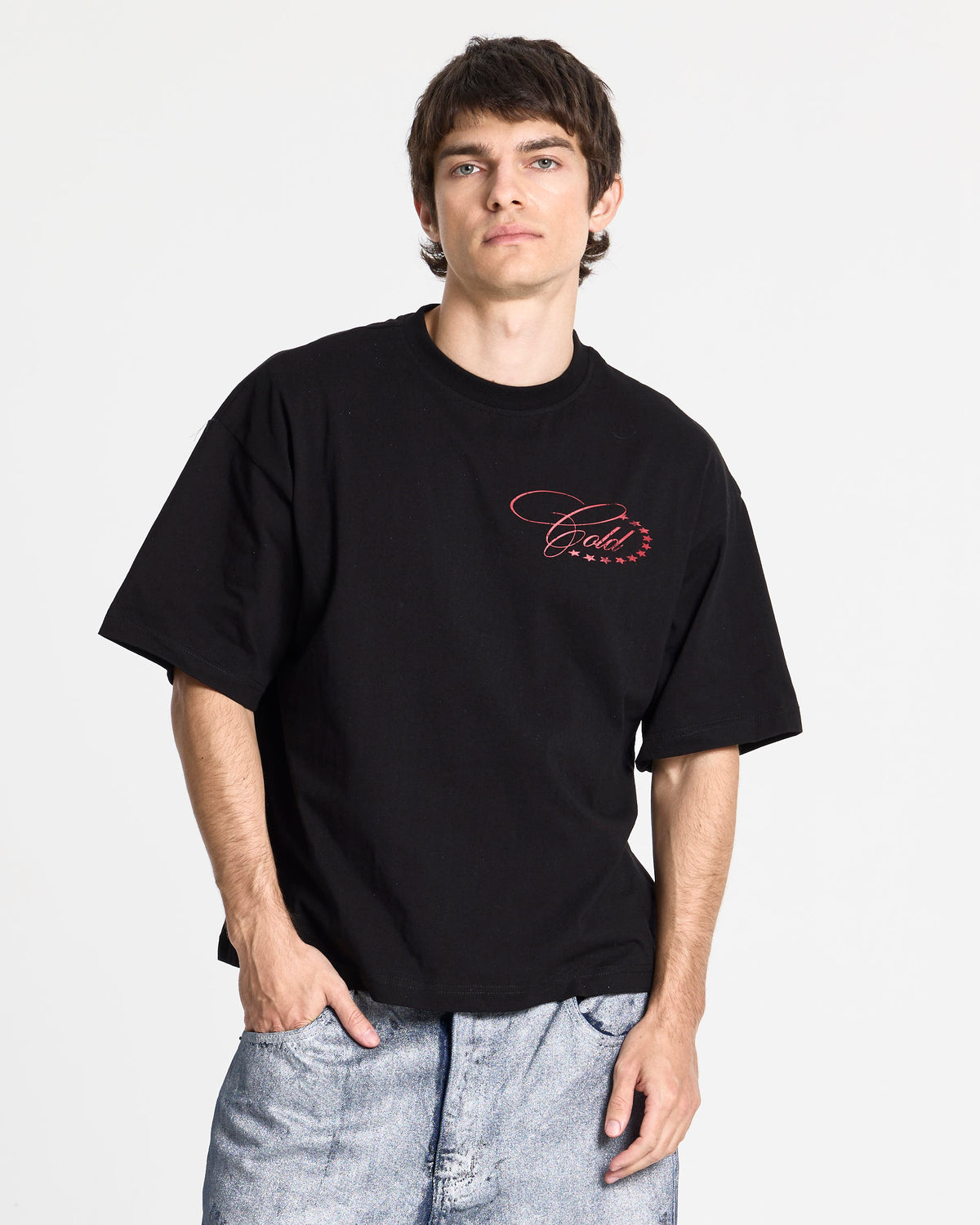 WORLDWIDE STARS TEE BLACK