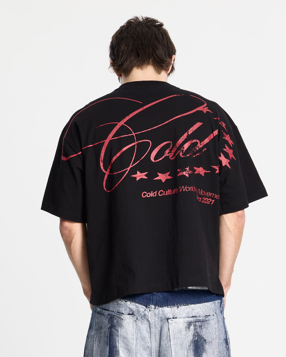 WORLDWIDE STARS TEE BLACK