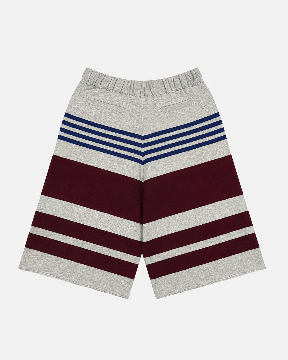 BAIT KNIT SHORT HEATHER GREY - heather grey striped knit shorts, back view - Cold Culture #packshot