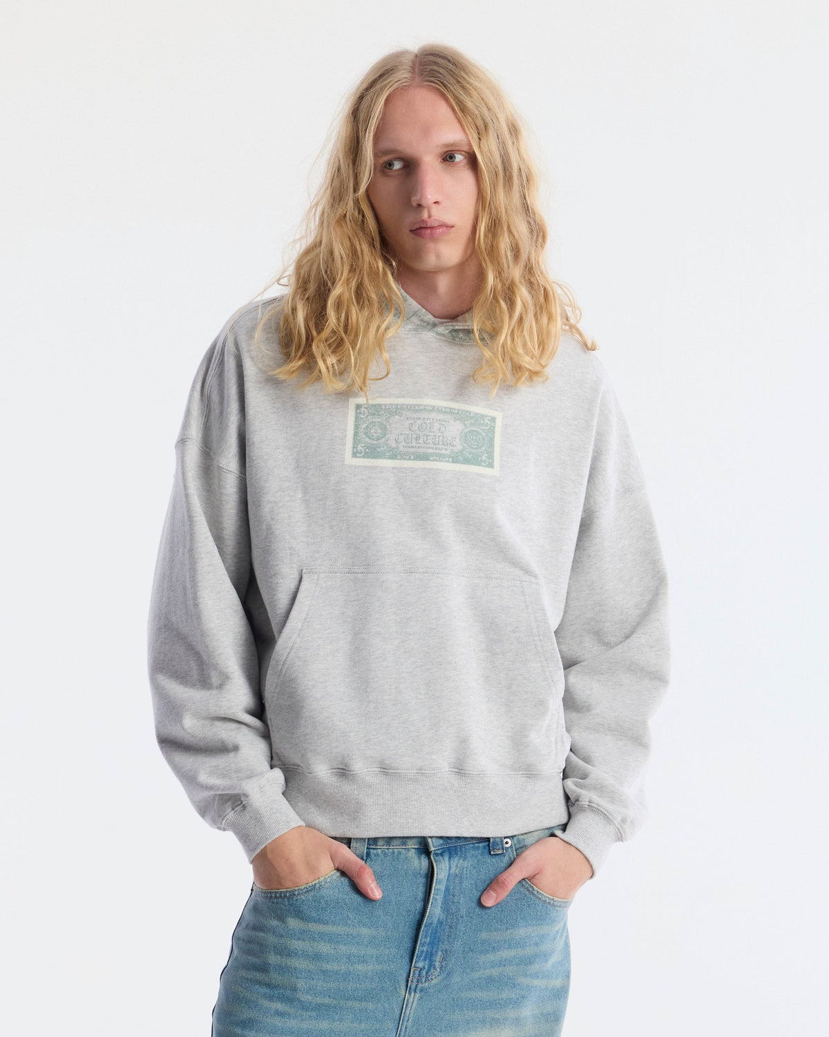 BANDS HOODIE MAN HEATHER GREY - Cold Culture