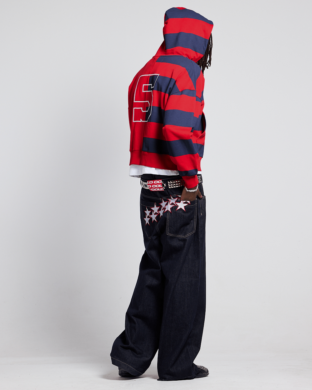 BARNA ZIP HOODIE RED & DAR BLUE - Cold Culture