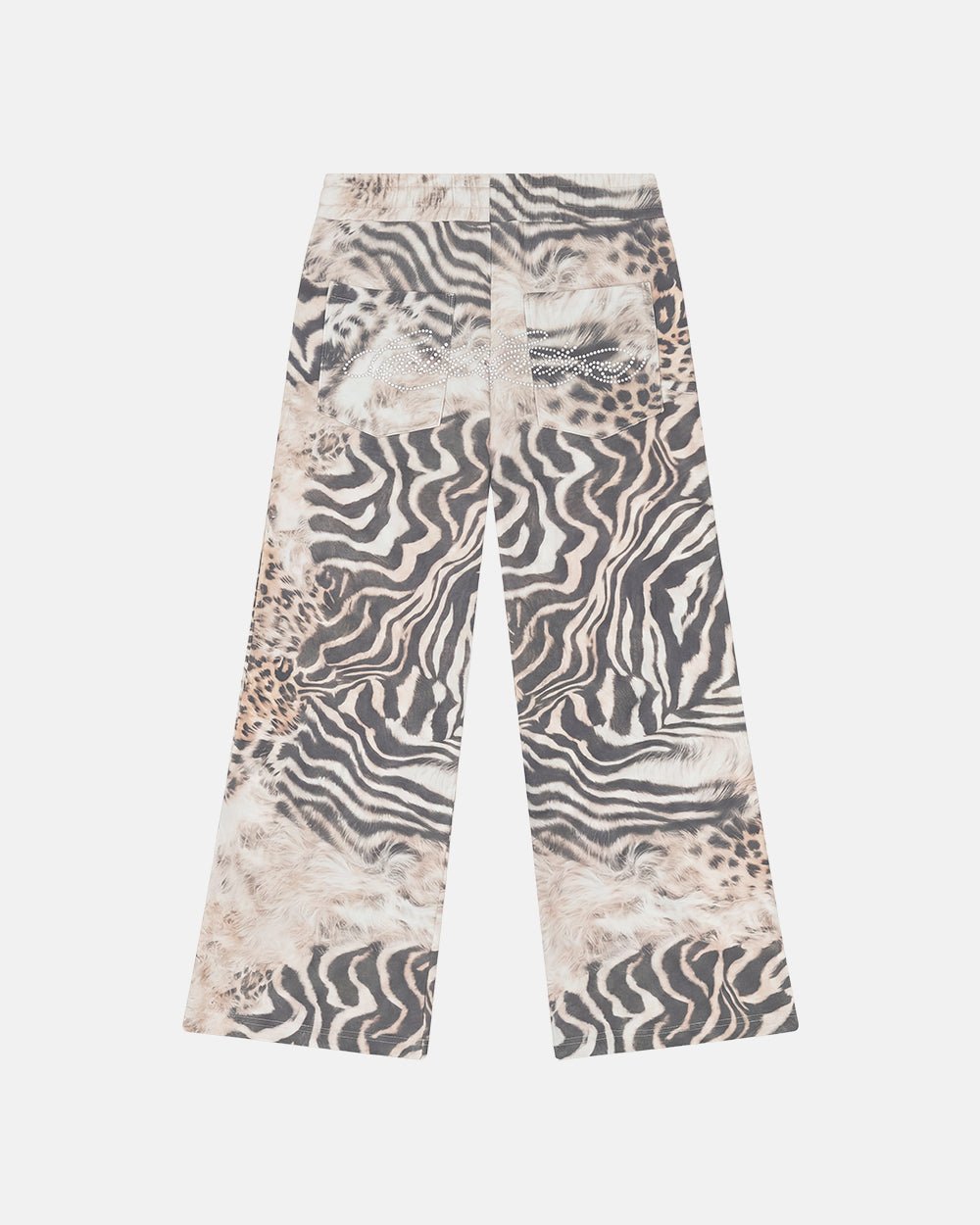 BLING SWEATPANTS LEOPARD - leopard print sweatpants, flat lay - Cold Culture #packshot