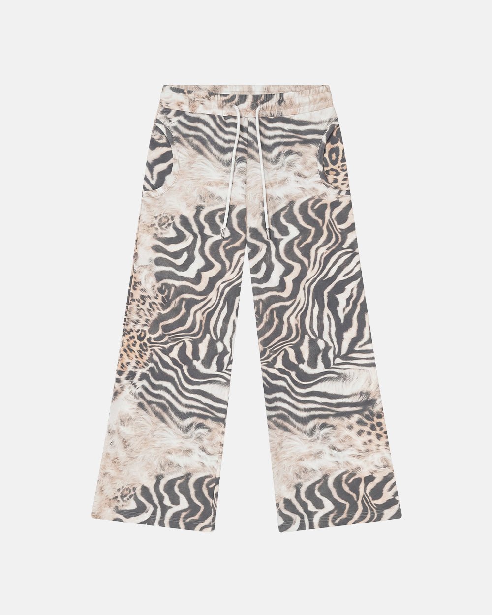 BLING SWEATPANTS LEOPARD - leopard print sweatpants, flat lay - Cold Culture #packshot