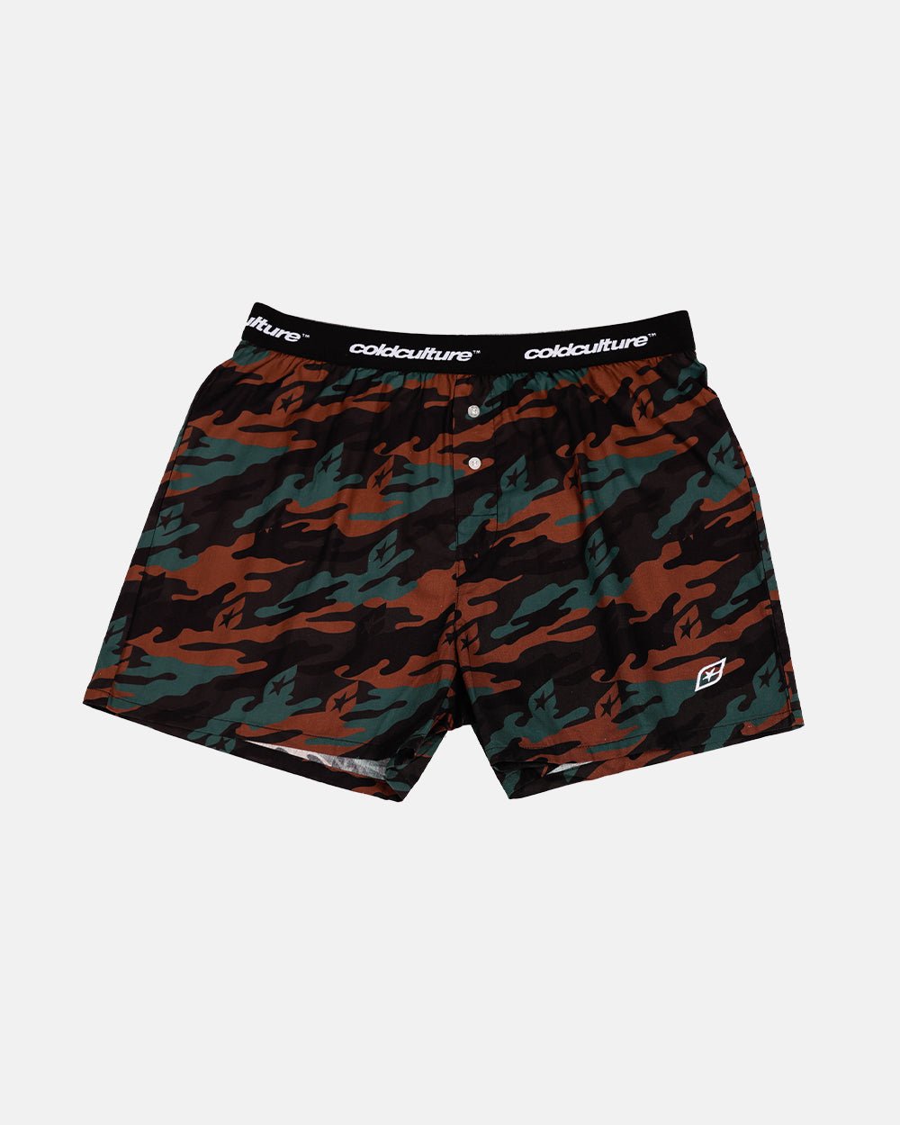BOXERS WILD PACK CAMO GREEN/LEOPARD - camo and leopard boxers pack, front view - Cold Culture #packshot