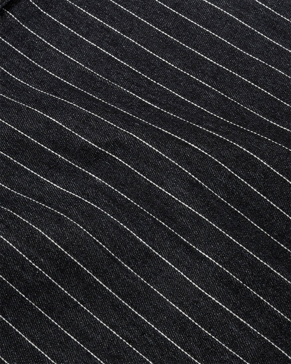 CASINO SHORT BLACK - black pinstripe shorts, detail close-up - Cold Culture