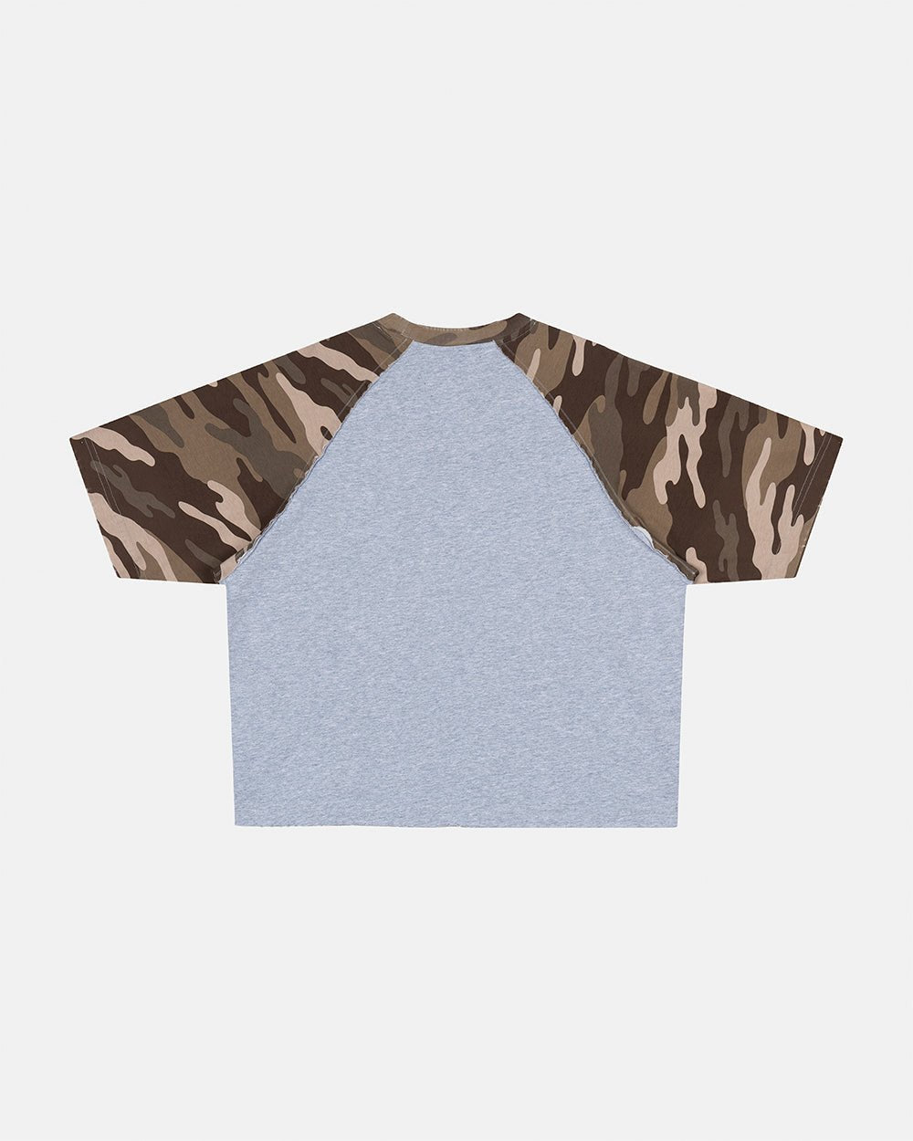 CHAINS CAMO TEE GREY - grey camo sleeve tee, back view - Cold Culture #packshot