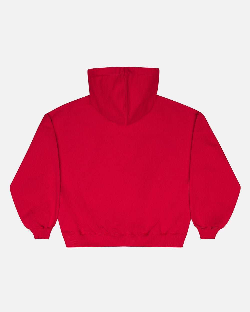 COLD 521 HOODIE RED - red logo print hoodie, back view - Cold Culture #packshot
