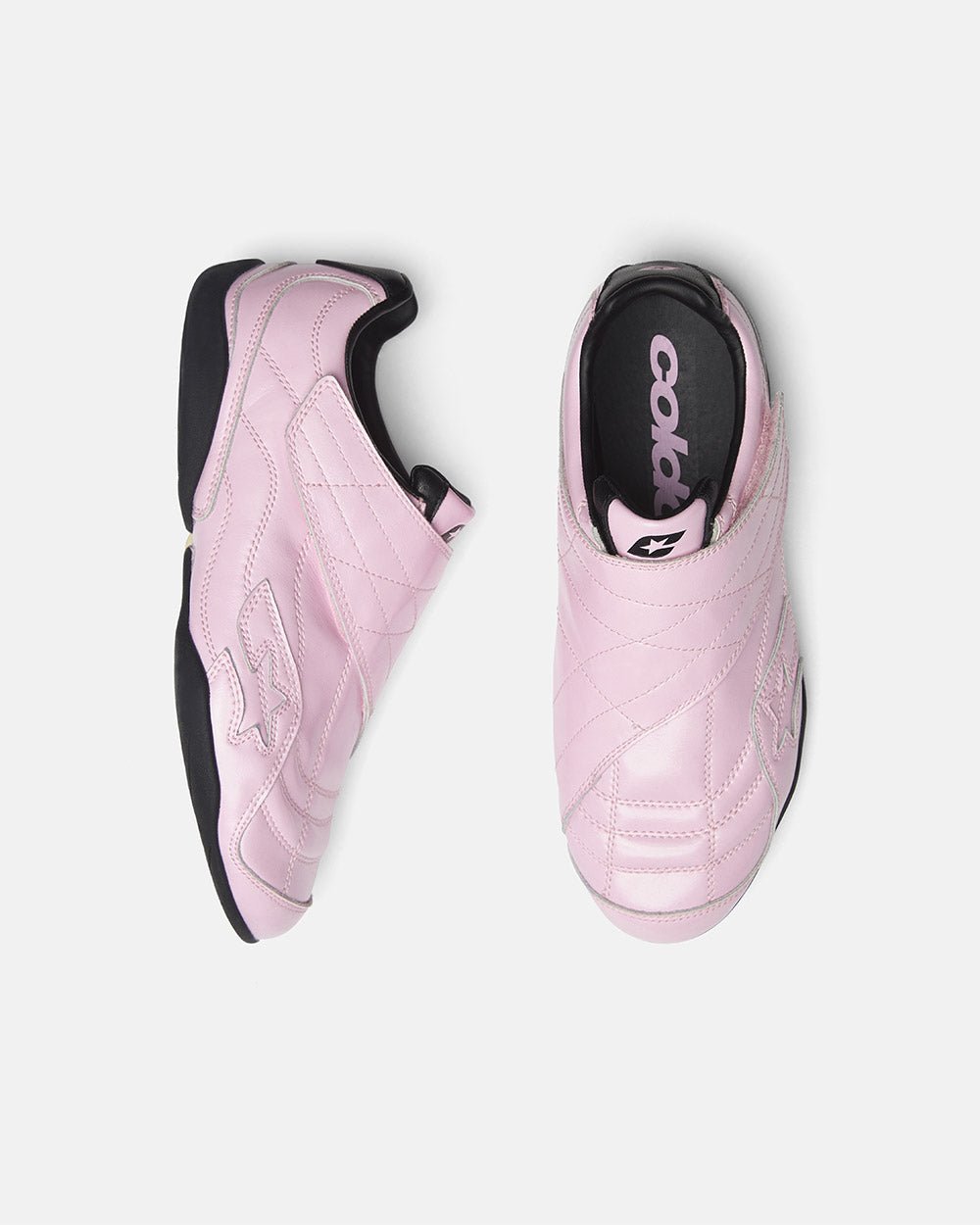 COLD HOOK SNEAKER PINK - pink velcro strap sneakers, flat lay - Cold Culture #packshot