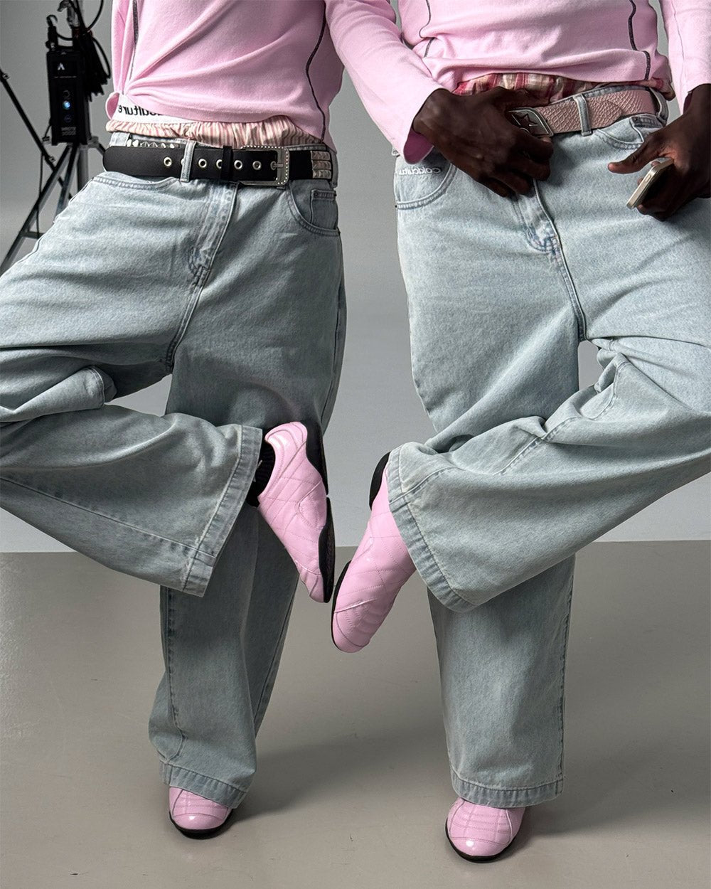 COLD HOOK SNEAKER PINK - pink velcro strap sneakers, worn detail - Cold Culture