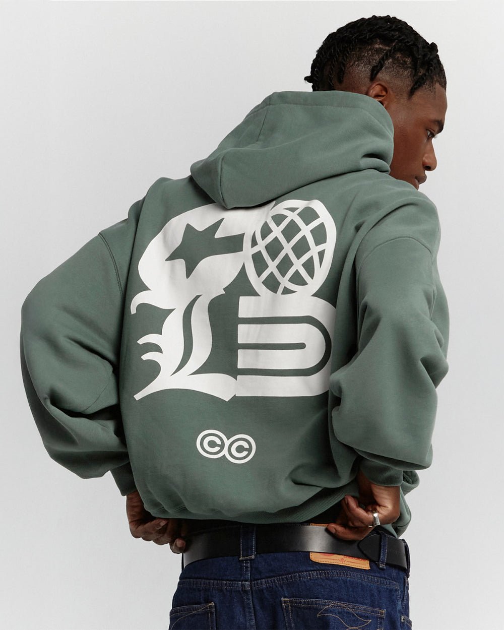 COLD LOGOS HOODIE ASH GREEN - COLD CULTURE #man