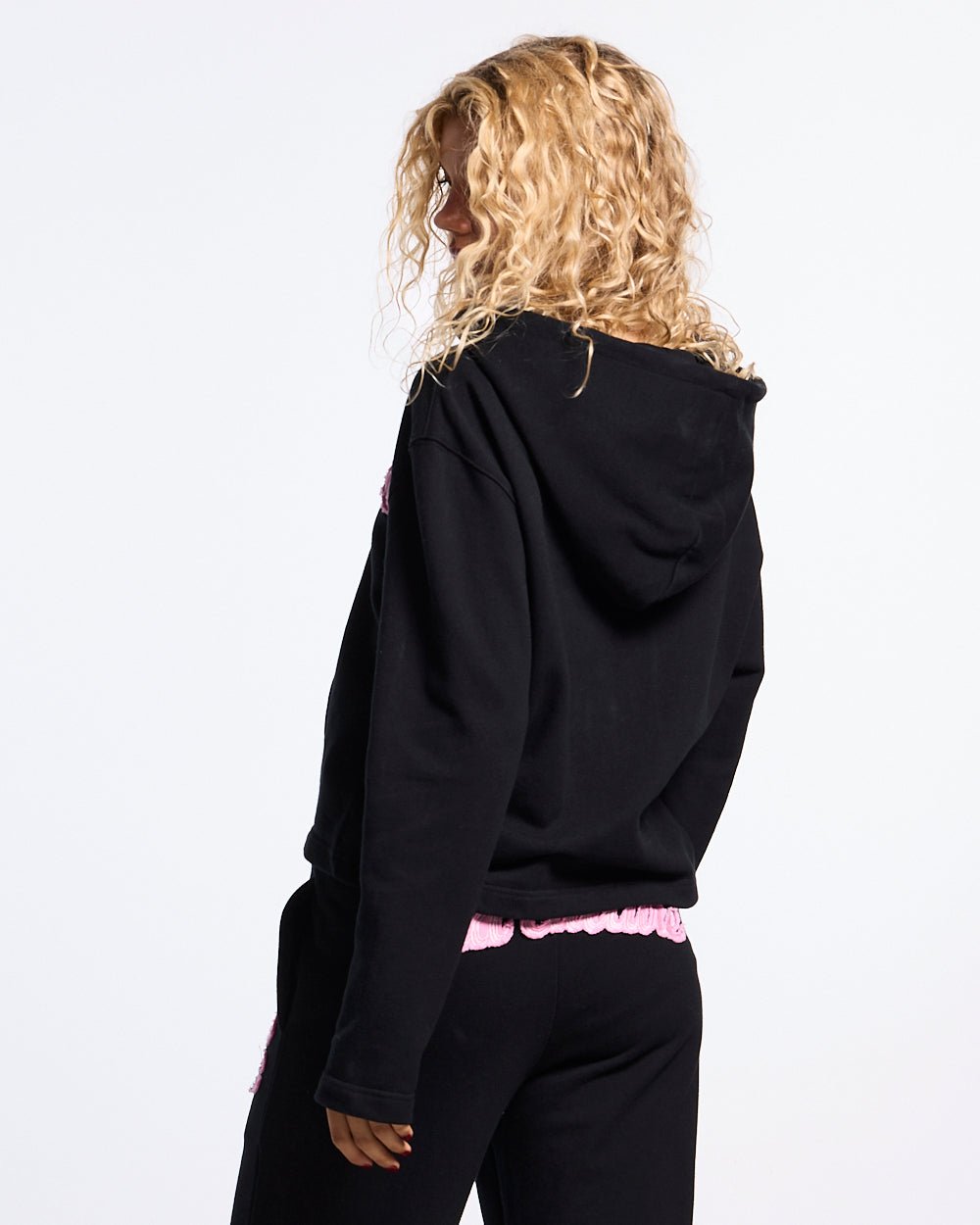 COLLEGE 55 ZIP HOODIE BLACK - Cold Culture #woman