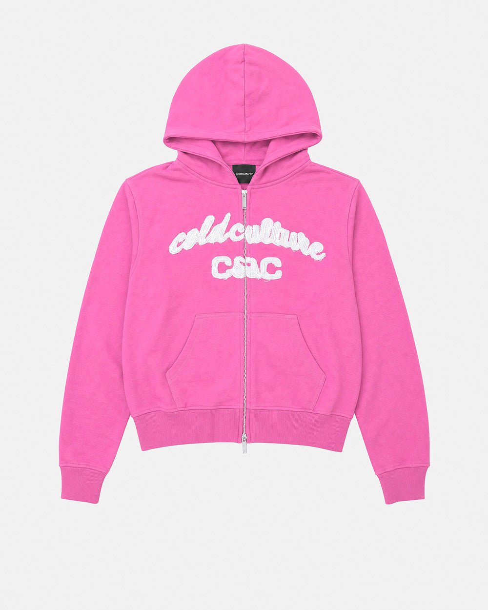 COLLEGE 55 ZIP HOODIE PINK - Cold Culture #packshot