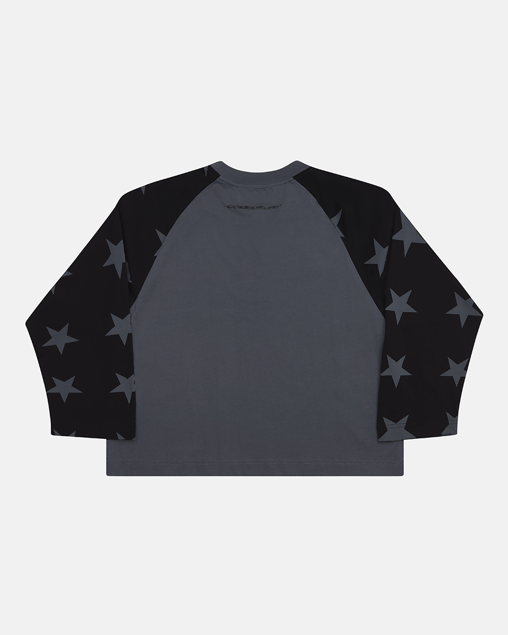 CONSTELLATION LONGSLEEVE GREY - grey star print longsleeve tee, back view - Cold Culture #packshot