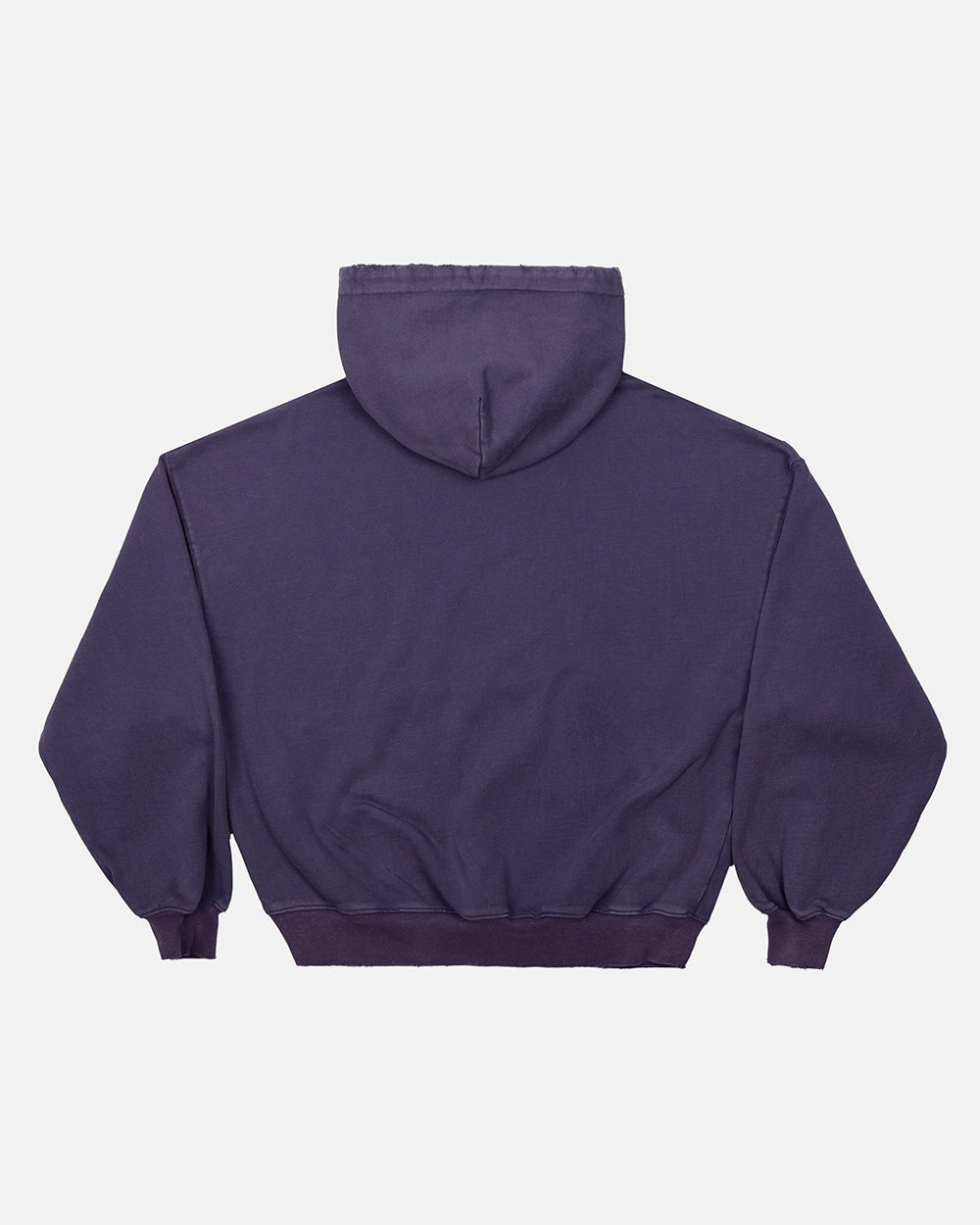 COOL CAP HOODIE MID BLUE WASHED - blue washed graphic hoodie, back view - Cold Culture #packshot