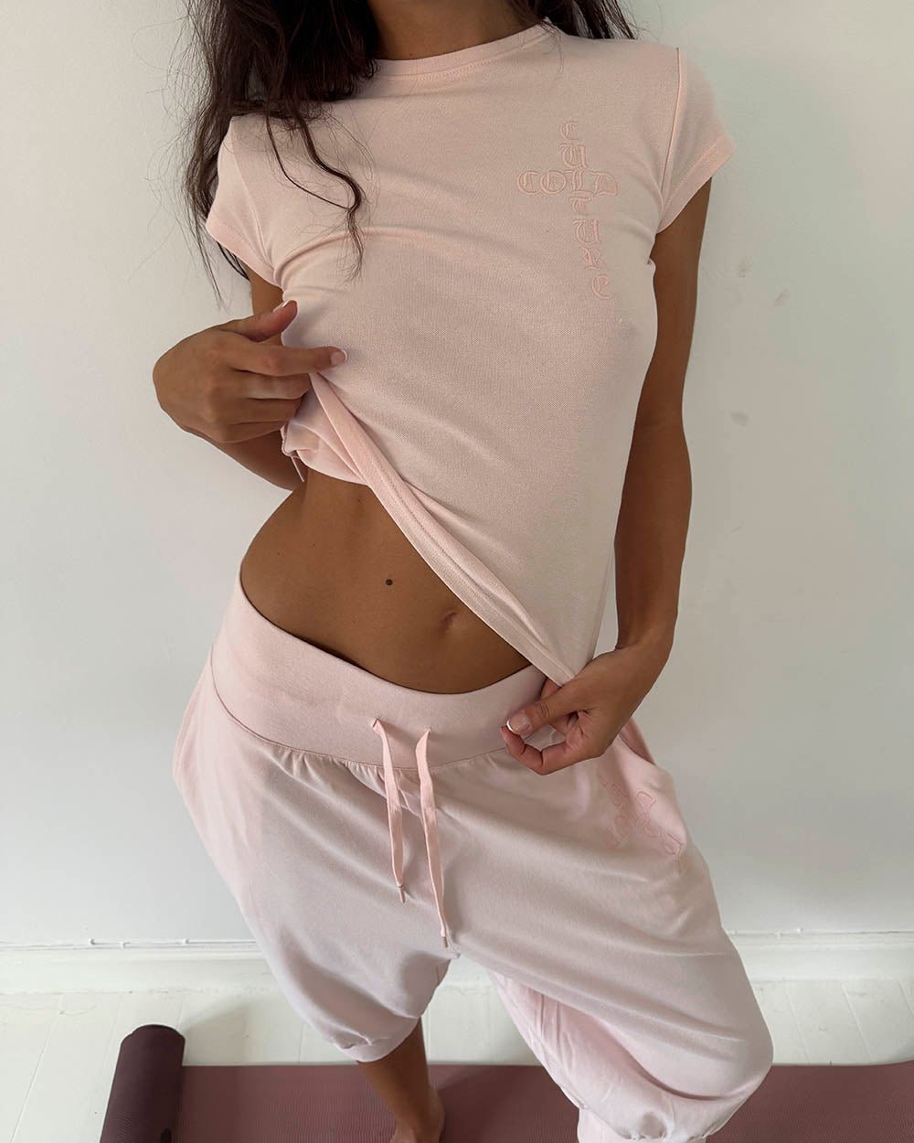 CROSSED BABY TEE WOMAN PINK - Cold Culture #woman