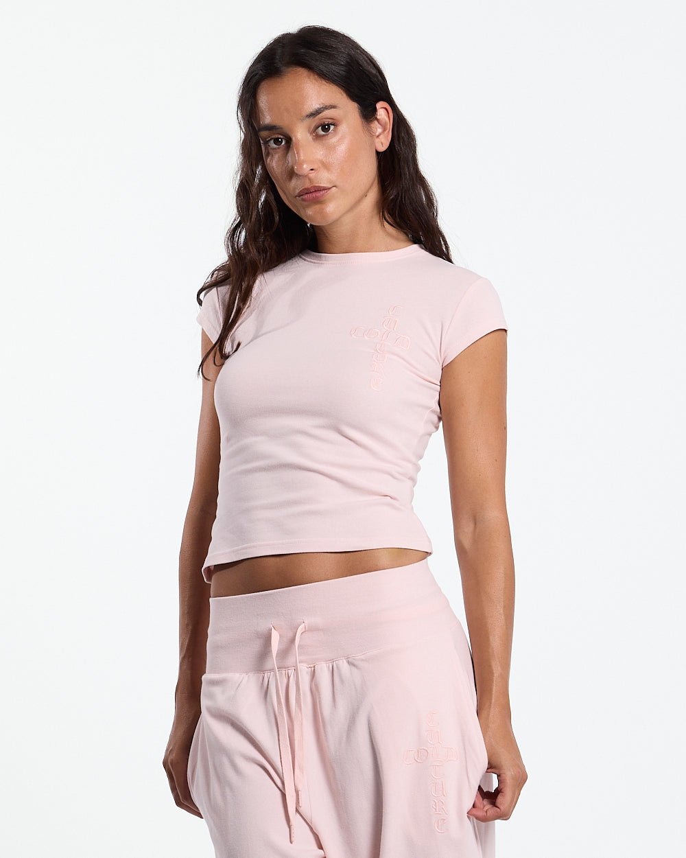 CROSSED BABY TEE WOMAN PINK - Cold Culture #woman
