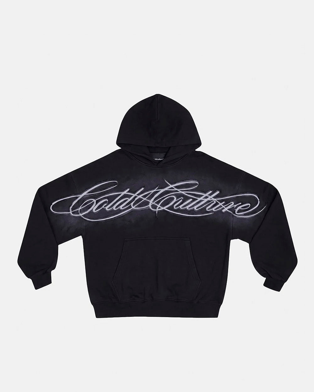 CROSSED DISTRESS HOODIE BLACK - Cold Culture #packshot