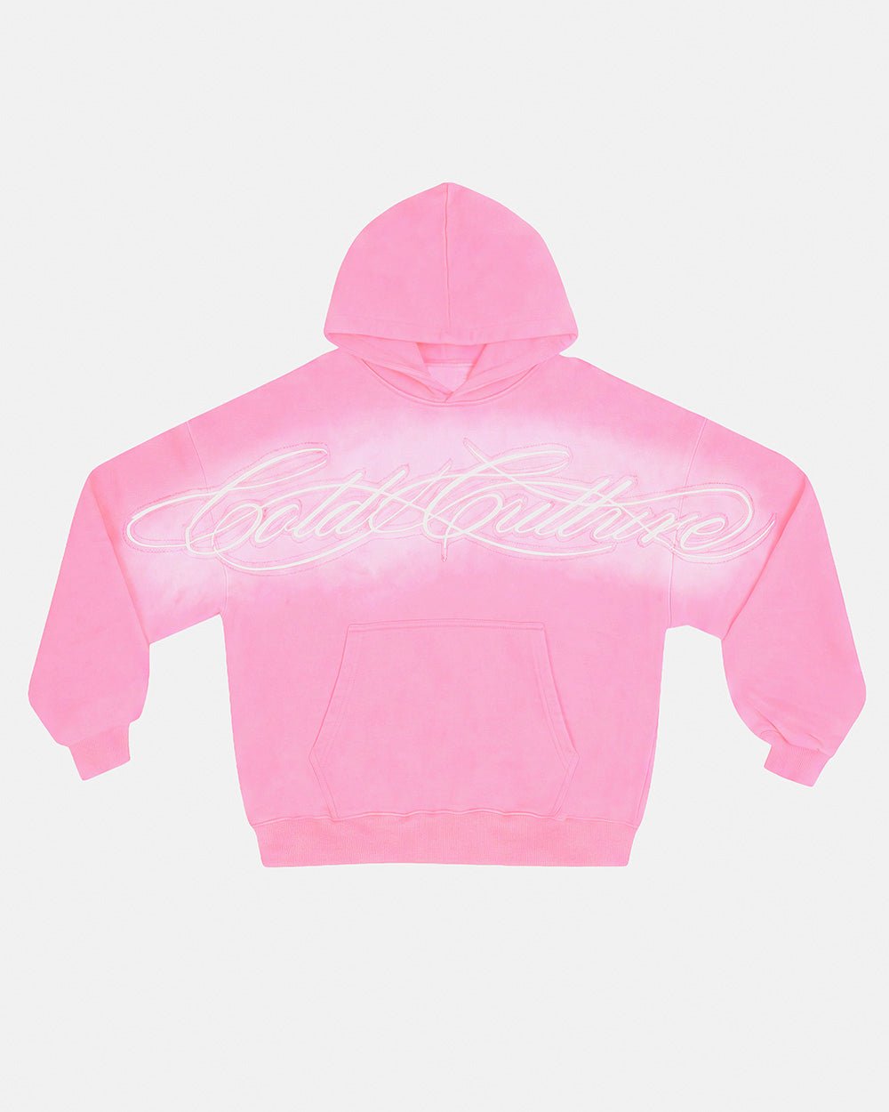 CROSSED DISTRESS HOODIE PINK - Cold Culture #packshot