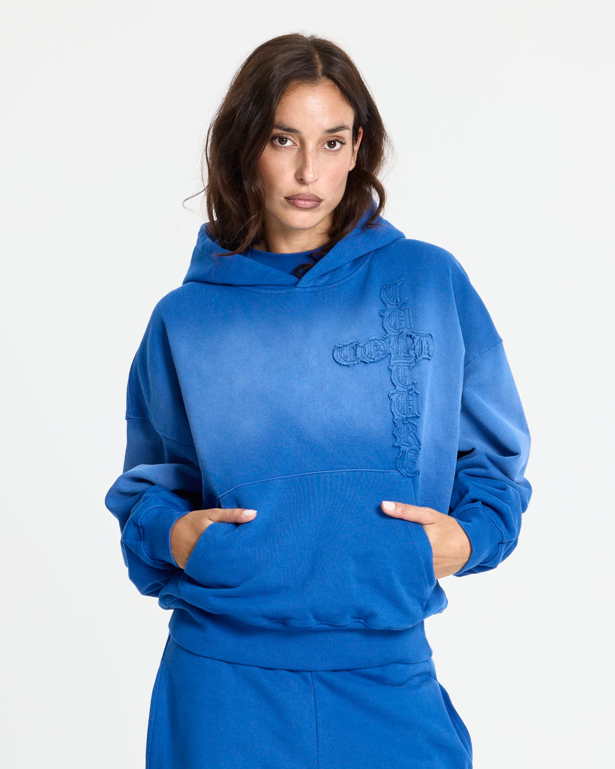 CROSSED HOODIE BLUE - Cold Culture