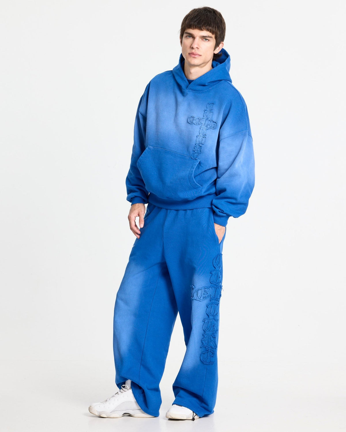 CROSSED HOODIE BLUE - Cold Culture