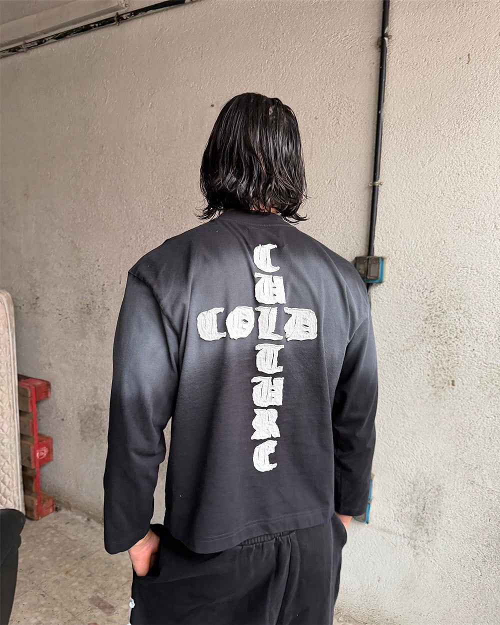 CROSSED LONGSLEEVE BLACK - Cold Culture