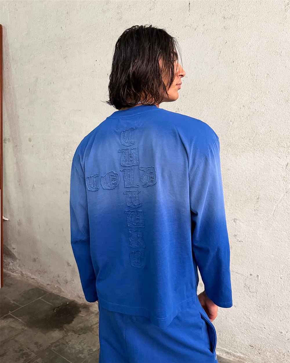 CROSSED LONGSLEEVE BLUE - Cold Culture