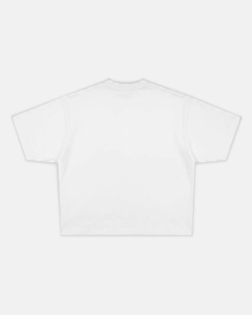 CROSSED SCRIPT TEE 2.0 WHITE - white script print tee, back view - Cold Culture #packshot