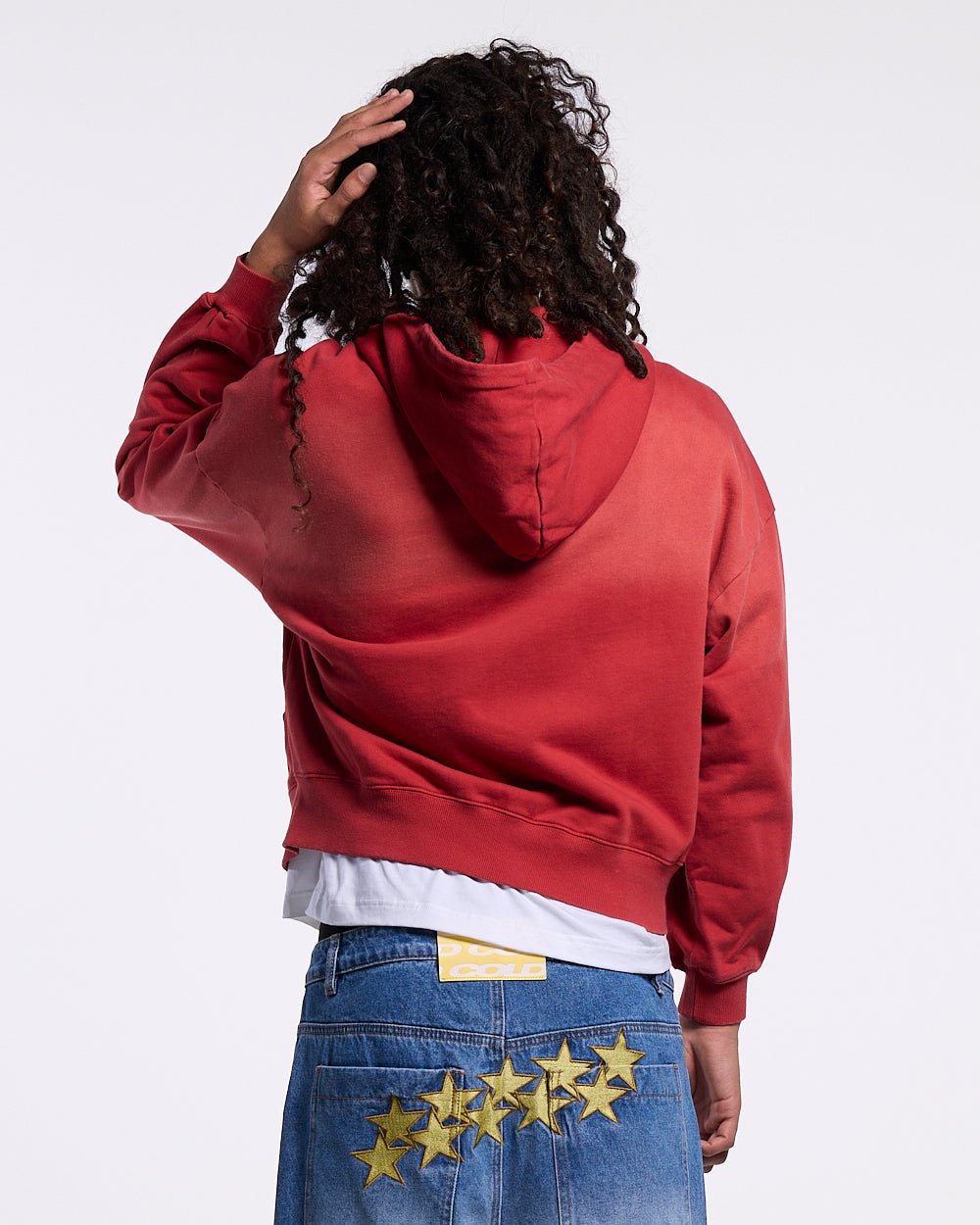 CROSSED SCRIPT ZIP HOODIE RED - Cold Culture #man