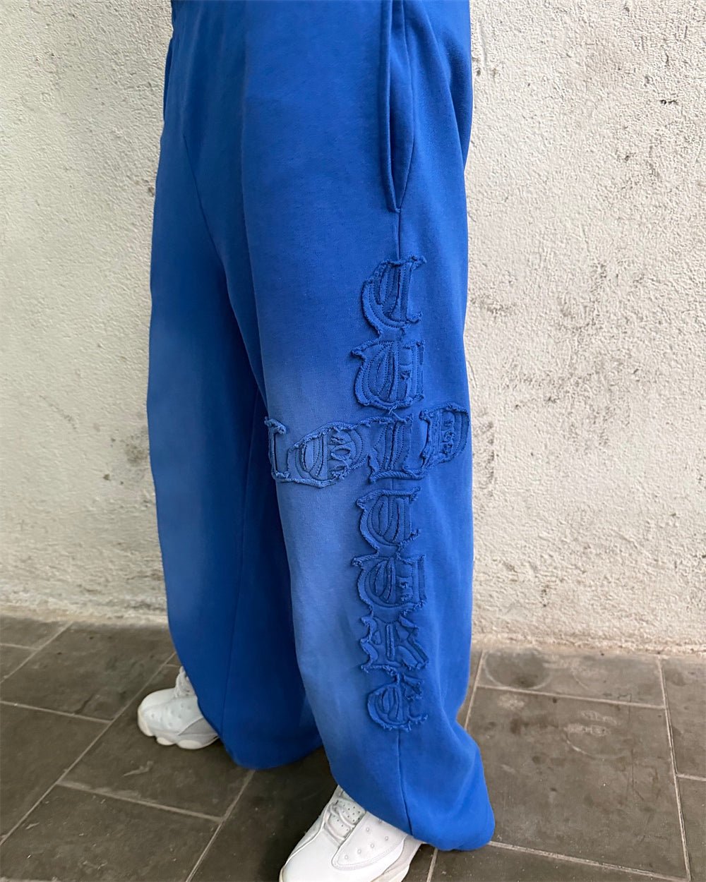 CROSSED SWEATPANTS BLUE - Cold Culture