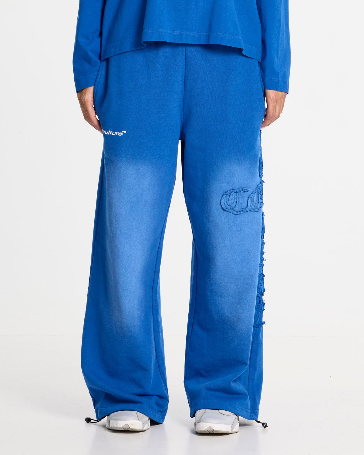 CROSSED SWEATPANTS BLUE - Cold Culture