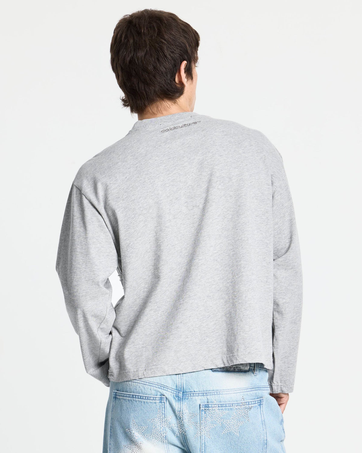 CROWN LONGSLEEVE HEATHER GREY - Cold Culture