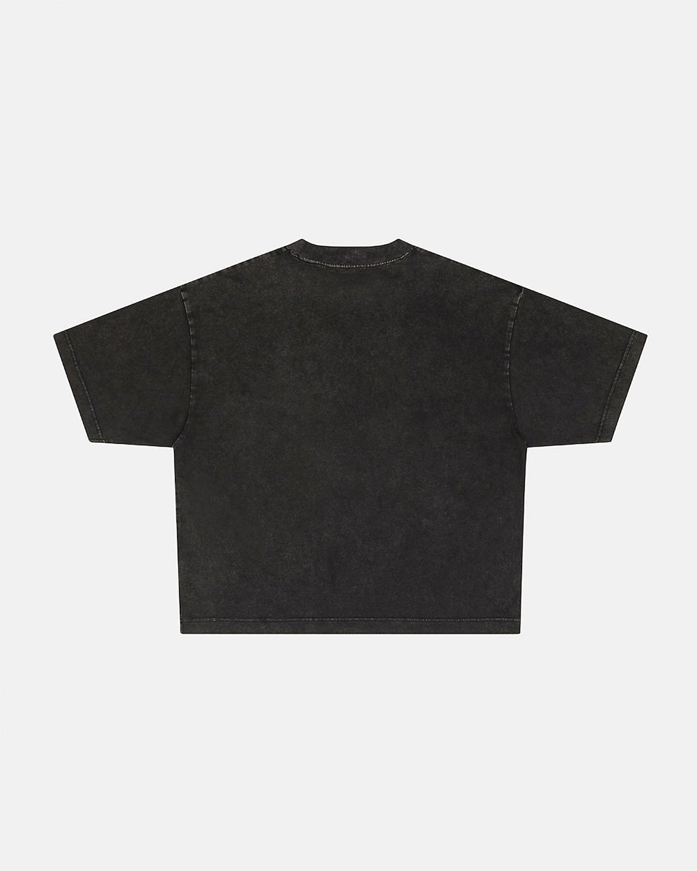 DARK FLAMES TEE BLACK - washed black tee, back view - Cold Culture #packshot