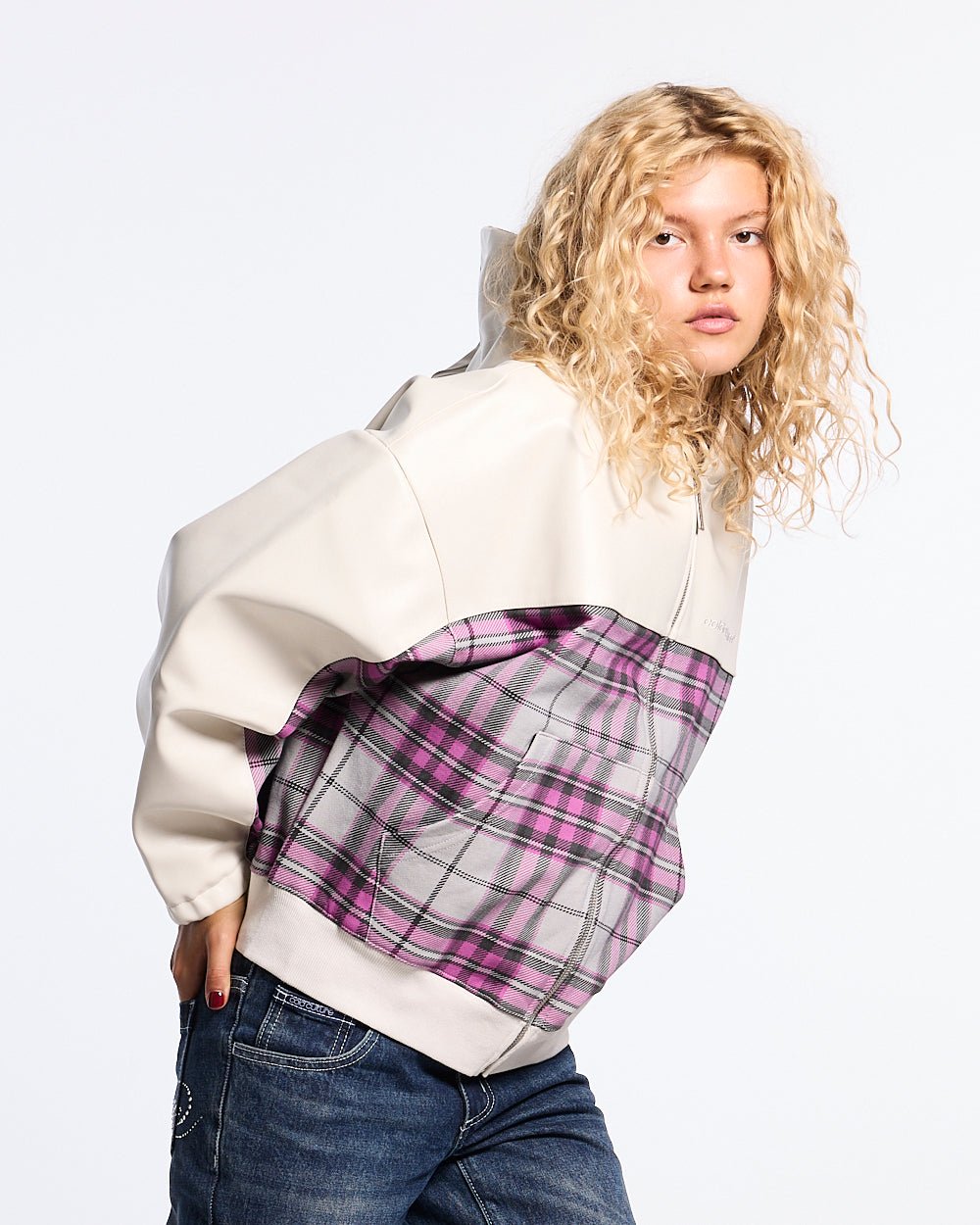 DEEP GRID JACKET LIGHT GREY - Cold Culture #woman