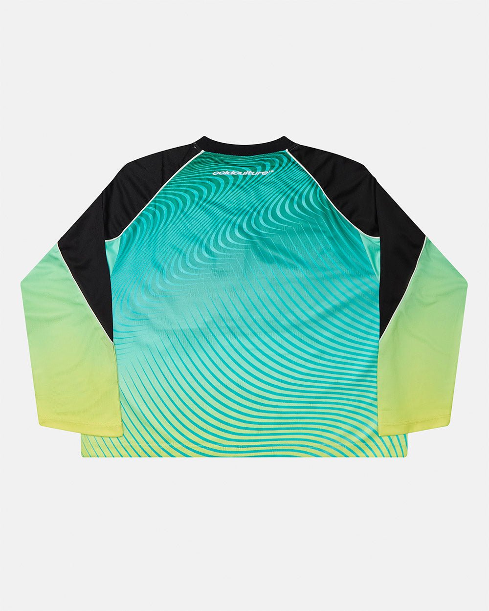 DIFFUSION LONGSLEEVE GREEN - green gradient longsleeve tee, back view - Cold Culture #packshot