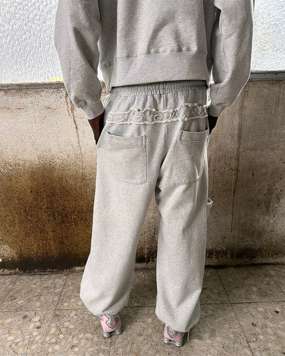 DISTRESS SWEATPANTS HEATHER GREY - Cold Culture