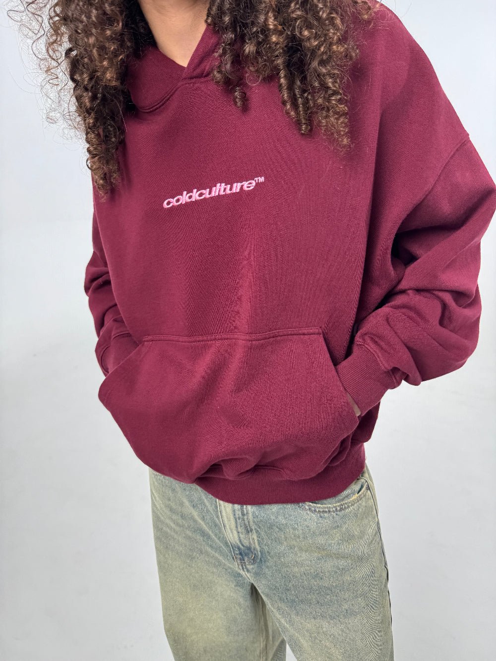 DISTRESSED DEFENSE HOODIE BURGUNDY - Cold Culture