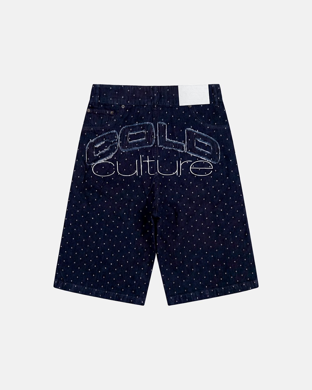 DOT CLUB SHORTS BLACK - black polka dot shorts, back view - Cold Culture #packshot