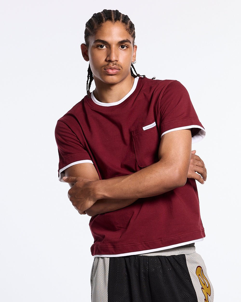 DOUBLE TEE BURGUNDY - Cold Culture #man