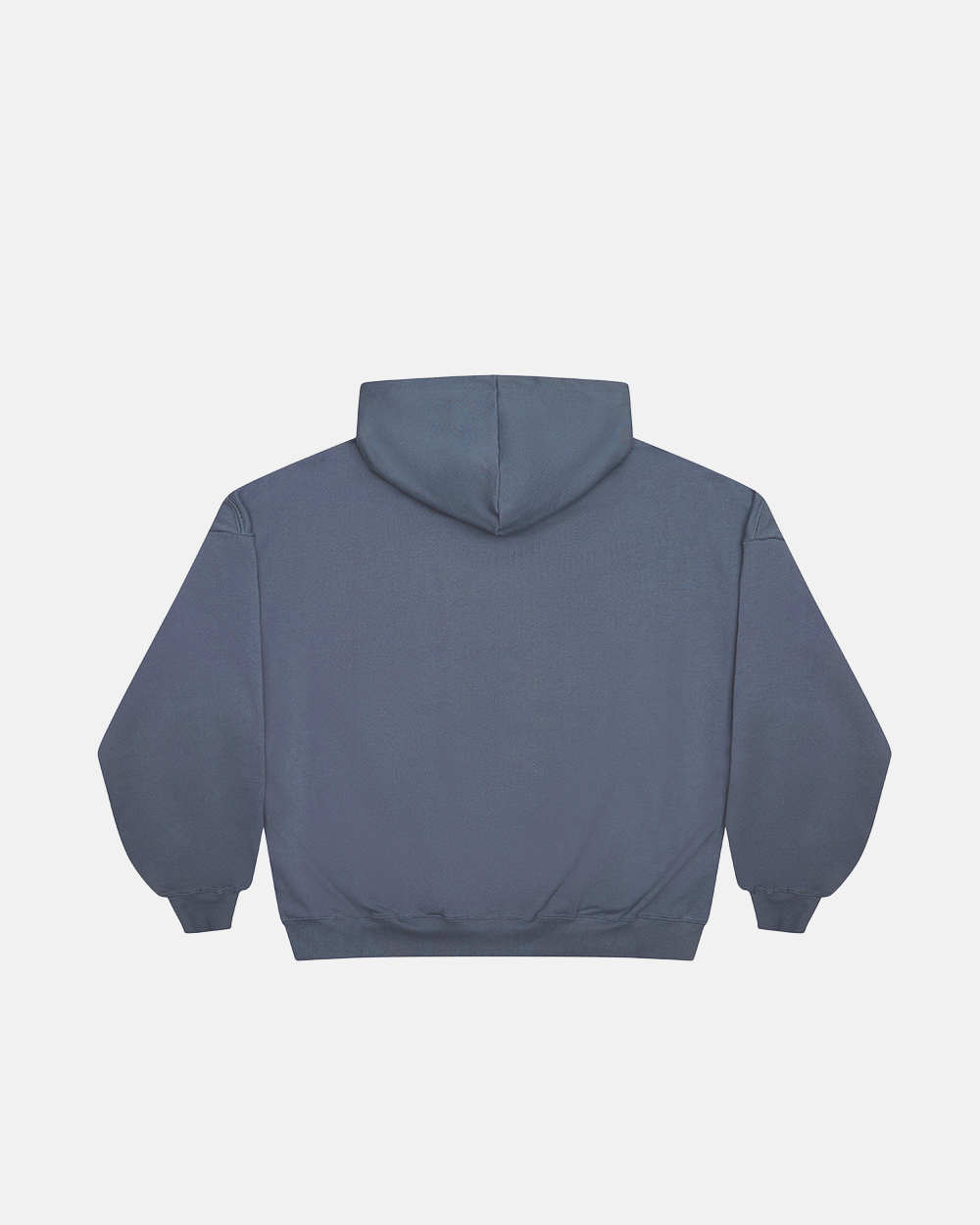 DRIVEN ZIP HOODIE INDIGO BLUE - indigo blue zip-up hoodie, back view - Cold Culture #packshot