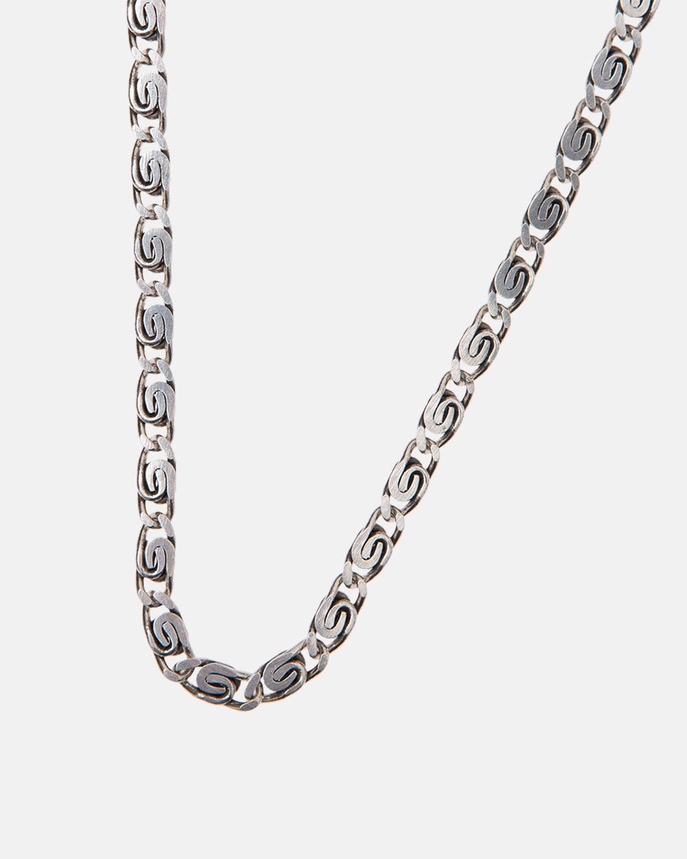 FEZ CHAIN - silver chain necklace, detail close-up - Cold Culture