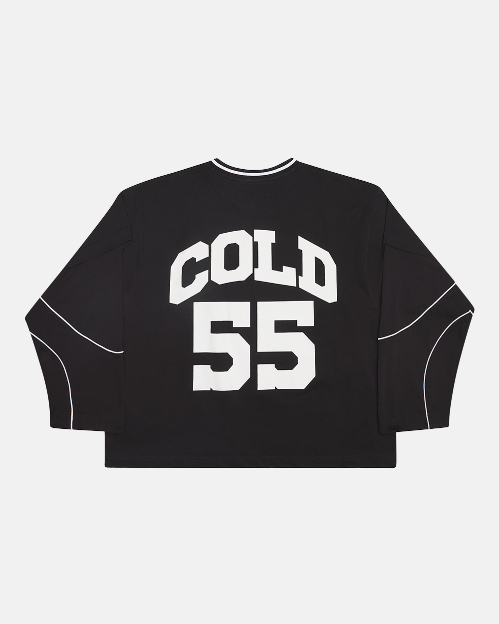 GAME ON LONGSLEEVE BLACK - black graphic print longsleeve tee, back view - Cold Culture #packshot