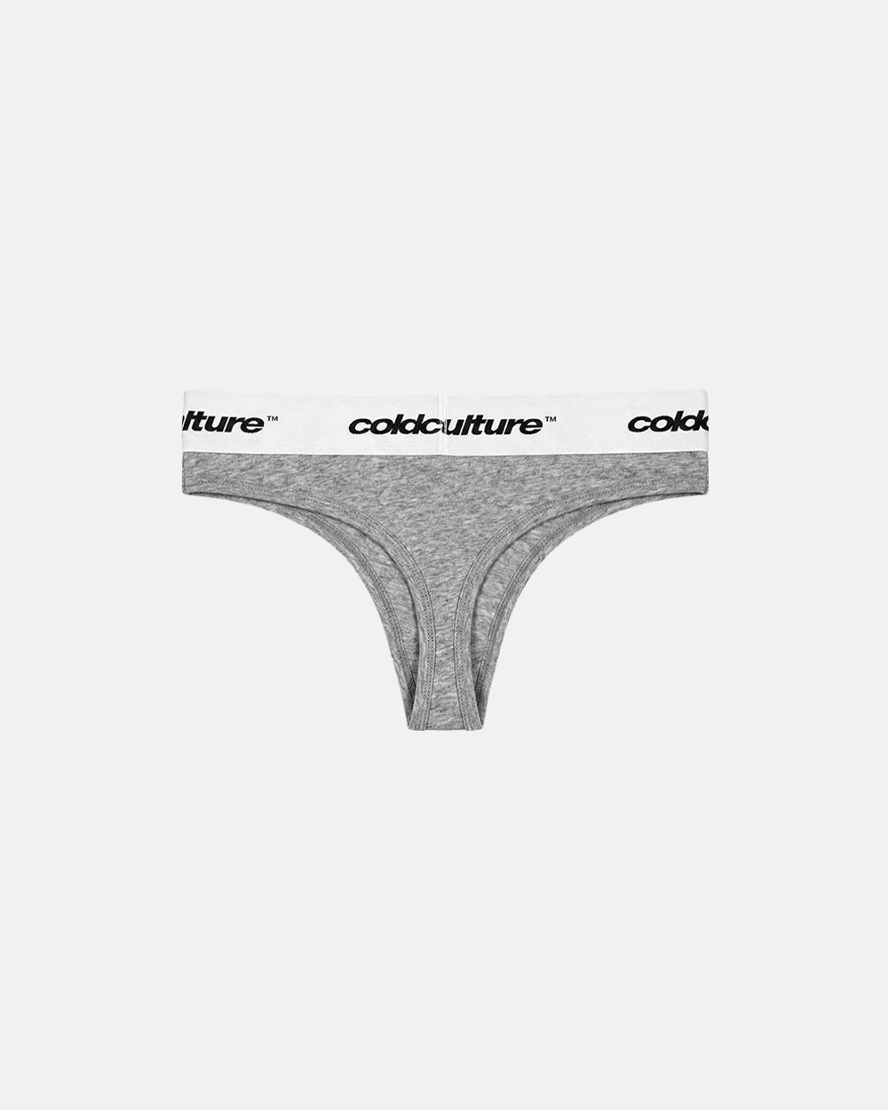 GIRLS CLUB THONG PACK WHITE AND GREY - white and grey thong two-pack, flat lay - Cold Culture #packshot